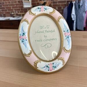 Hand-Painted Oval Floral Picture Frame by Two’s Company – 3.5 x 5